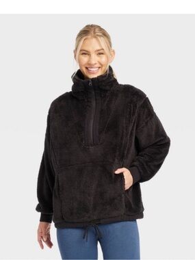 JoyLab Plush Cowl Pullover - Dark Brown